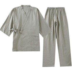 un-brand Japanse kimono katoen hennep pyjama voor heren grote maten Taoïstische kleding Zen, Color27, M