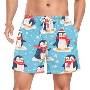 Niigeu Naadloze Cartoon Baby Pinguïn Mannen Zwembroek Shorts Sneldrogend met Zakken, Leuke mode, M