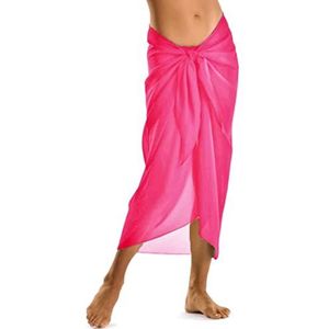 TOSKATOK® Sexy stijlvolle wikkelrok voor dames en meisjes, sarong pareo in effen kleuren, cerise, Eén maat