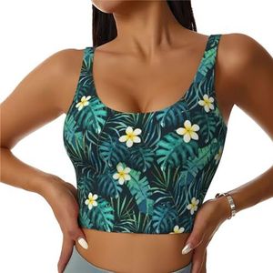Hawaiiaanse Print Casual Wear Vrouwen Sport Vest Yoga Vest Workout Vest Voor Vrouwen Lichtgewicht Trendy, Zwart, S