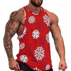Winter Sneeuwvlok Heren Tank Top Grafische Mouwloze Bodybuilding Tees Casual Strand T-Shirt Grappige Gym Spier