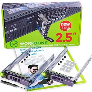 WORKDONE 2-Pack – 2,5"" Harde Schijf Caddy Lade – Compatibel met Dell PowerEdge Servers - R320 R420 T420 T620 R620 R720 R720XD R820 R920 en meer – Hot-Plug Wisselframe Adapter - Setup met handleiding