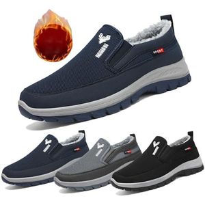 Orthopedische schoenen voor heren Winter sneakers voor dames met warme voering van bont Comfortabel Antislip voor buiten(Blue,44 EU)