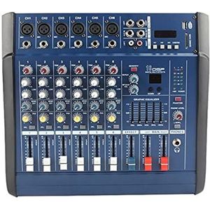 Audio DJ-mixer 6-kanaals mixer Mixing Console Record 48V fantoomvoeding met BT Podcast-apparatuur