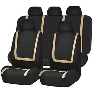 Beschermhoes Autostoel Voor Nissan Voor Qashqai Voor X Voor Trail 350z Voor Altima Voor Juke Voor Lannia Voor Nv200 Custom Seat Cover(5Seats-Beige)