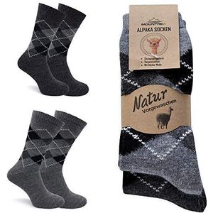 MOUNTREX® Alpaca-sokken, wollen sokken voor dames en heren, wintersokken, warme huissokken, thermosokken, dun, knusse sokken, 2 paar, 35/38 EU