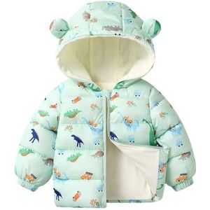 Kinderdonsjack Ultrazachte geïsoleerde jassen Kinderen Warme winterkleding Jongens Meisjes Lichtgewicht gewatteerde bovenkleding Winddichte capuchon Winterjassen Jas for jongens en meisjes(Green,5T (1