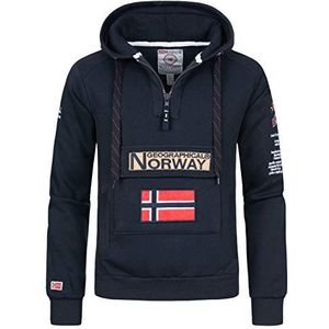 Geographical Norway GYMCLASS Kangoeroezaktrui voor heren, logo-sweatshirt voor heren, lange mouwen, sweatshirt sport regular (), L, M