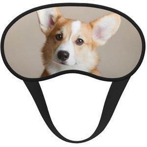 FZGGWYHL Corgi hond-beige bedrukt verduisterend slaapmasker hulpmiddel oogmasker reizen slaap oogmasker
