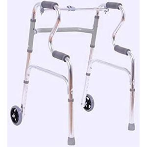 KRXSOBNV, Looprek, opvouwbaar, in hoogte verstelbare antislip loophulpmiddel Revalidatieframe aluminiumlegering for senioren ouderen verlangen naar ，Looprek(With wheels)