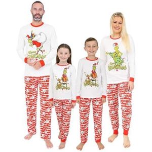 The Grinch Grinchmas bijpassende kerstpyjama voor het hele gezin, Wit, 7-8 jaar