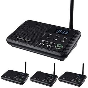 Walkie-talkie, 22-Kanaals FM Draadloze Intercoms Thuis Huis Zakelijk Kantoren Kamer naar kamer Bellen & Talking System 1 mijl lange afstand(4 Unit Black)