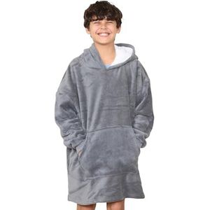 A2Z 4 Kids Meisjes Jongens Ultrazacht Oversized Hoodie Snuggle Met Pluche - Snuggle 958 Grey Kids 7-10