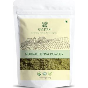 SAMYAM COLORLESS Neutral Henna Powder (Cassia obovata) - 1Kg Pack | Natural Hair Conditioner, PPD and Chemical Free