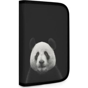 Panda Bear Face on Black Travel Tool Opbergtas Draagbare Opvouwbare Organizer Case Kleine Pouch voor Gereedschap, Kantoorbenodigdheden, Cosmetica, Stationair