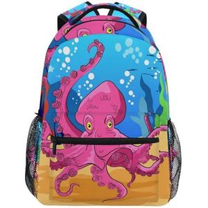 KAAVIYO Cartoon Grappige Baby Octopus Rugzak Boekentas voor Jongen Meisje Tieners Reizen Laptop Schoudertas voor Vrouwen Mannen, Kunst Mode, M