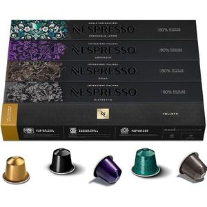 Nespresso, Koffie-assortiment met 50 compatibele originele capsules: 10 x Roma, 10 x Ristretto, 10 x Fortissio, 10 x Arpeggio, 10 x Volluto