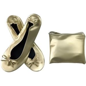 Opvouwbare draagbare ballerina's voor dames, zachte zool, oprolbare pantoffels, instappers, comfortabele platte schoenen voor reizen, bruiloft met tas, opvouwbare platte schoenen voor dames,
