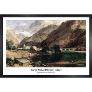 1art1 Joseph William Turner Affisch Print Plakkaat en MDF Lijst - Bonneville, Savoy, Mont Blanc (91 x 61cm)