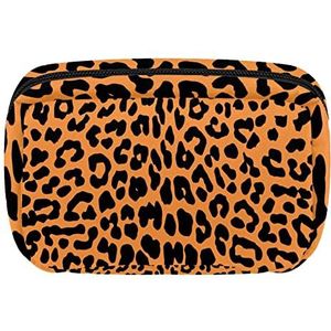 Luipaard print mooie cosmetische rits zakje make-up tas reizen waterdichte toilettassen voor vrouwen, Meerkleurig, 17.5x7x10.5cm/6.9x4.1x2.8in