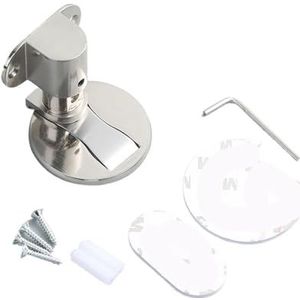Magnetische deurstopper ponsvrij verstelbare zinklegering deurhouder verborgen deurstop vloergemonteerde stop deur hardware deurstops binnenshuis (verstelbaar zilver)