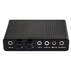 Professioneel USB Sound Card 6-kanaal 5.1 Optische externe audiokaartconvertor Cm6206 Chipset Compatible With Laptop Desktop(Svart)