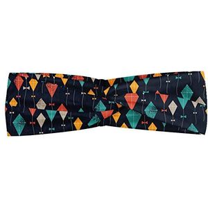 ABAKUHAUS vliegers Hoofdband, Kleurrijke Flying Kites Grunge, Elastische en Zachte Bandana voor Dames, voor Sport en Dagelijks Gebruik, Veelkleurig