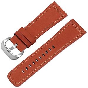 INEOUT Frosted Lederen Horlogeband 28 Mm Zwartbruine Riem Vervangende Riem Compatibel Met S2 M2 P3 T2-serie Retro Horlogeketting (Color : Red brown silver, Size : 28mm)