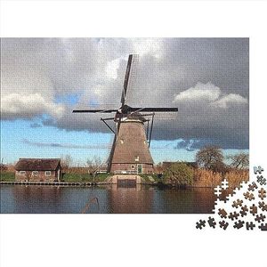 Casse-tête Casse-tête voor volwassenen (jeux windmolens amusants) Casse-tête Personnalisés Jeux Stimulants voor La Famille Cadeaux D'anniversaire De Noël 300 stuks (40 x 28 cm)