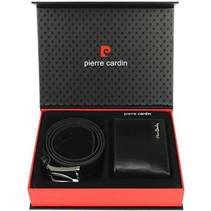 Pierre Cardin Cadeauset voor heren, portemonnee en riem, elegant, gemaakt van 100% natuurlijk leer, minimalistisch, elegant, stijlvol, Kerstmis, verjaardag, in een doos riem, 135 cm, ZG-101