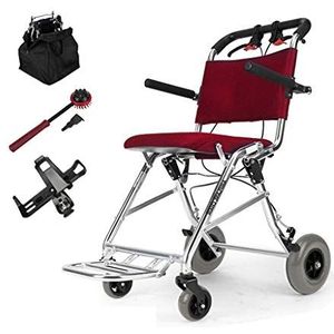 Rolstoelen Opvouwbaar Ultralichtgewicht Opvouwbaar 7,4 kg met begeleidende remmen Draagbare transportreisstoel voor ouderen, gehandicapten en gehandicapten in een tas