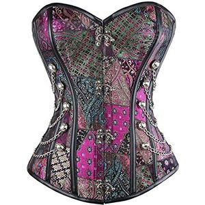 Vrouwen Steampunk Korset Sexy Lingerie Paars Corsage Korsetten En Bustiers Afslanken Staal Uitgebeend Lijfje Gothic Corselet