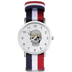 Rock N Roll Skull Automatisch Horloge voor Mannen Vrouwen Mode Quartz Horloge Armband Polshorloge voor Thuiskantoor