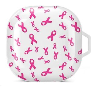 Roze lint oordopjes hoesje compatibel met Samsung hard shell beschermhoes wit stijl