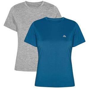 DANISH ENDURANCE - Sport T-Shirt - Grijs Gemêleerd/Lichtblauw - Workout & Sport Top