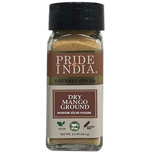 Pride Of India - Organic Dry Mango (Amchur) Powder - 2.4 Oz (68 GM) Dual Sifter Jars, Veganistische zon, Gedroogd Spice, Beste voor Chutneys, Soepen