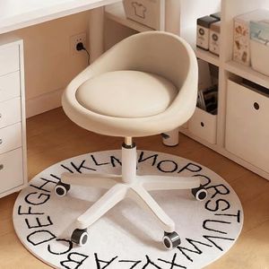 Kleine kaptafelkruk, krukken op wieltjes, ergonomische draaibare zitting, verstelbare hoogte,360° draaibaar, for de make-upkamer, for de slaapkamer en de woonkamer(Khaki)