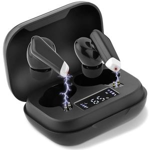 Oplaadbare gehoorversterker Oordopjes voor volwassenen en senioren - Bluetooth, oplaadbaar, ruisonderdrukking met digitaal LED-display, persoonlijke geluidsversterker voor tv, oproepen, muziek (zwart)