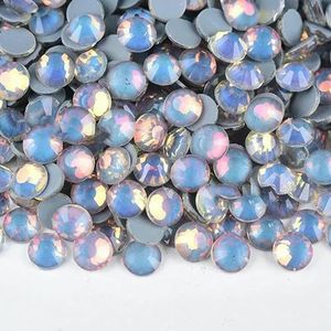 SS3-SS30 Jet Hematite Color-stickers Nail Art Flat back Non Hotfix Rhinestones Lijm op Rhinestone Nail Art Strass Gym Dress F0246-Grijs Mokka opaal-SS4-1440 stuks