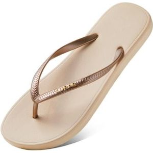 Bathroom slippers， Dikke zool slippers for dames - Zomerstrandsandalen for casual buitenkleding,House slippers(Beige,40 EU)