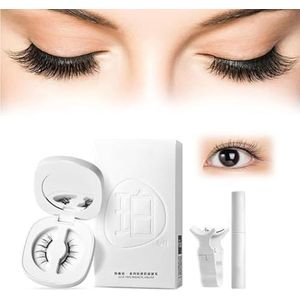 Wasado Magnetische wimperset, zacht, natuurlijke look, waterdicht, herbruikbaar, dubbel magnetisch, zwart