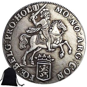 YunBest 1756 Vintage Nederland Oude Munten- Knight Angel Europe Coins - Challenge Coin Herdenkingsmunt + KaiKBax Gift Bag - Cadeau voor papa/man BestShop