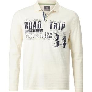 Jan Vanderstorm Heren Poloshirt Met Lange Mouwen Akilles Wool White, Xl - 56/58