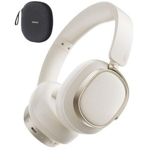 Edifier ES850NB Draadloze Over-Ear Noise-Cancelling Hoofdtelefoon, Hi-Res Audio Draadloos, LDAC, 92 uur Speeltijd, Bluetooth 5.4 & Multipoint, AI Call Noise Reduction, Opvouwbaar – Ivoor