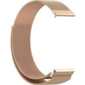 By Qubix - Compatible met Garmin Forerunner 55/245 / 645 - Milanese bandje - Champagne goud - Compatible Garmin bandje - Bandbreedte: 20mm