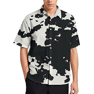 Koe huid patroon Hawaiiaans shirt voor mannen zomer strand casual korte mouw button down shirts met zak