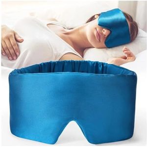 2 stuks moerbeizijde slaapmasker zacht oog glad hulp verduistering nachtgebruik ademend om te slapen (blauw)