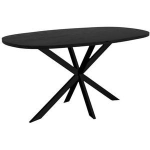 Eettafel Deens ovaal 160cm zwart Hero ovale eettafel