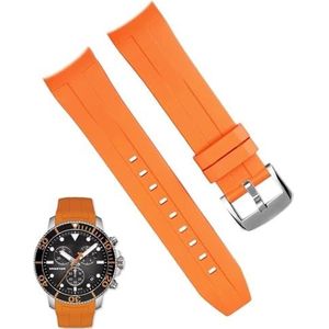 dayeer Waterdichte Siliconen Horloge Band Voor Tissot T120417 T120407 Quartz Wijzerplaat Sport Mannen Horloge Band Horlogeband (Color : Orange silver buckle, Size : 22mm)