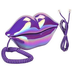 Creative Purple Lips Vaste telefoon, Universele vaste vaste telefoon, Clear Sound-telefoon Galvaniseren Desktop Vaste telefoon, Handsfree, naar huis gedecoreerde telefoon voor hotel, kantoor